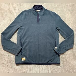 Tracksmith Franklin Quarter Snap Mens S Blue Fleece Pullover Sweatshirt Running
